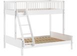 Etagenbett VIPACK "Forrest Massivholzbett Made in Europe, stabil und hochwertig gebaut", weiß, weiß, weiß, B:157,5cm H:175,4cm L:205,7cm, Etagenbetten, Etagenbett, mit Absturzschutz oben in Sprossenoptik, Buche weiß lackiert