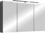 Spiegelschrank BYLIVING "Serie Spree, in vielen Breiten erhältlich", anthrazit, B:100cm H:60cm T:15cm, FSC-zertifizierter Holzwerkstoff, Schränke, Spiegelschrank, Soft-Close, LED Beleuchtung mit Schalter- und Steckdosenbox