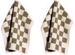 Seiftuch PAD "CHESS, 30x30 cm", grün (olive), B:30cm L:30cm, Frottee, Frottee, Handtücher, 2-tlg. Set, Made in Europe, 100% Baumwolle, modernes Karo Design