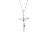 Kette mit Anhänger ELLI "mit Anhänger Kreuz Jesus Kruzifix Schmuck Geschenk 925 Silber", silber, Halsketten, Damen, 45, ohne Stein, Silber 925 (Sterlingsilber), L: 45