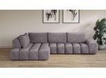 Ecksofa OTTO HOME "AZITA L-Form, XL 296 cm - Designsofa in Bubble-Optik", grau (dunkelgrau), B:296cm H:89cm T:176,5cm, 100% Polyester, Sofas, Ecksofa, lose Rückenkissen, traumhafte Steppung