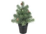 Künstlicher Weihnachtsbaum I.GE.A. "Tannenbaum", grün, B:22cm H:32cm, Kunststoff, Weihnachtsbäume, mit Zapfen im Topf Weihnachtsdeko Kunstbaum Kunsttanne klein Dekobaum