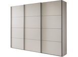 Schwebetürenschrank WIEMANN "Phoenix, Made in Germany, modernes Design, Highlight, Blickfang", champagner, dekor, B:279cm H:236cm T:67cm, Schränke, Schwebetürenschrank, maximaler Staurraum, inkl.Einlegeböden, Wäscheböden u. Dämpfer