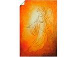 Wandbild ARTLAND "Engel der Heilung - Engelkunst", orange (farbe bild(er): orange), B:20cm H:30cm, Bilder, als Leinwandbild, Poster in verschied. Größen