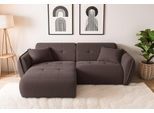 Ecksofa HOME AFFAIRE "MIRELDA L-Form mit Steppungen, Recamiere rechts/links, Breite 253 cm", braun, B:253cm H:81cm T:157cm, 100% Polyester, Sofas, Ecksofa, elegant und bequem, enthält 2 Zierkissen, belastbar bis 480kg