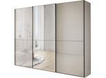 Schwebetürenschrank WIEMANN "Phoenix, Made in Germany, modernes Design, Highlight, Blickfang", champagner, dekor, B:279cm H:217cm T:67cm, Schränke, Schwebetürenschrank, maximaler Staurraum, inkl.Einlegeböden, Wäscheböden u. Dämpfer