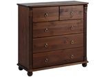 Schubkastenkommode OTTO HOME "Tessin", braun (dunkelbraun), B:90cm H:88cm T:38cm, Sideboards, aus massiver, FSC zertifizierter Kiefer, mit 5 Schubladen