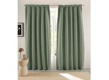 Verdunkelungsvorhang "Marusha" Gr. 1, dunkelgrün, B:135cm H:145cm, Polyester, Polyester, LEGER HOME BY LENA GERCKE, Gardinen, Verdunkelnder Vorhang, blickdicht, Leinenoptik, robuste Haptik, Thermo