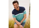 Kurzarmshirt CATAMARAN "Kurzarm-Poloshirt", Herren, Gr. 48/50, marine, salbei, gestreift, 100% Baumwolle, gemustert, gestreift, Shirts