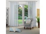 Vorhang WIRTH "Sunday" Gr. 5, blau, B:141cm H:255cm, Jacquard, Baumwolle, Polyester, Gardinen, nach Maß