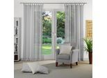 Vorhang WIRTH "Sunday" Gr. 3, grau (hellgrau), B:141cm H:225cm, Jacquard, Baumwolle, Polyester, Gardinen, nach Maß