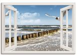 Wandbild ARTLAND "Fensterblick - Ostsee", weiss (farbe bild(er): weiß), B:70cm H:50cm, Bilder, Wandbild, als Leinwandbild, Poster in verschied. Grössen