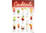 Poster REINDERS "Cocktails Rezepte", bunt (farbe bild(er): mehrfarbig), B:61cm H:91,5cm, Papier, Bilder, Poster