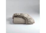 Spannbettlaken CINDERELLA "Cinderella Weekend Baumwolle, für Matratzen bis 25 cm Höhe", grau (taupe), B:160cm L:210cm, Renforcé, Obermaterial: 100% Baumwolle, Bettlaken, Spannbettlaken, für Matratzen bis 25 cm Höhe