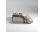 Spannbettlaken CINDERELLA "Cinderella Weekend Baumwolle, für Matratzen bis 25 cm Höhe", grau (taupe), B:200cm L:210cm, Renforcé, Obermaterial: 100% Baumwolle, Bettlaken, Spannbettlaken, für Matratzen bis 25 cm Höhe
