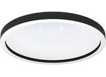 EGLO Deckenleuchte "Montemorelos-Z Deckenlampe, ZigBee 3.0, Kristall-Effekt, Flurlampe", schwarz, 1, Ø 57cm H: 7cm, 1 Stk., Leuchten, Wand-/Deckenleuchte - H7 x Ø57 cm - schwarz - 34,5W inkl., Deckenleuchte