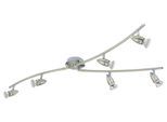 EGLO Deckenleuchte "Magnum-LED Deckenlampe, Deckenstrahler, Wohnzimmerlampe, Metall, GU10", silber (silberfarben), 6, 1 Stk., Leuchten, Spot - L105 cm - nickel-matt, chrom - 6X2,8W inkl., Deckenleuchte