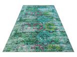 Teppich WECON HOME "Focus", blau, B:140cm H:6mm L:200cm, Baumwolle, Teppiche, Teppich, Vintage, Baumwolle, Kurzflor, Wohnzimmer, Schlafzimmer, pflegeleicht