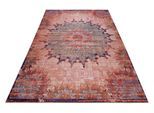 Teppich WECON HOME "Rooftop", blau, B:140cm H:6mm L:200cm, Baumwolle, Teppiche, Teppich, Vintage, Baumwolle, Kurzflor, Wohnzimmer, Schlafzimmer, Orient