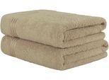 Saunatuch HAMMETEX "Hammetex 2er Set extra große Saunatücher", beige, B:80cm L:200cm, Frottier, Baumwolle, Handtücher, 100% Baumwolle – Weich & Saugfähig – Luxuriöse Große Spa-Badetücher