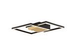 BRILLIANT LED Deckenleuchte "Kaleo", schwarz, holz, 1, H: 5cm, 1 Stk., Leuchten, 37,5 x 37,5 cm, 3400 lm, 3000K, schwarz, Holzdekor, LED Deckenleuchte