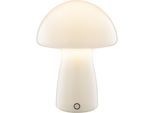 BRILLIANT LED Tischleuchte "Erik", weiß, 1, Ø 16cm H: 22,2cm, 1 Stk., Leuchten, Pilzleuchte aus Glas mit Akku, 250 lm, 2700 K, H 22 cm, dimmbar, LED Tischleuchte