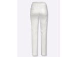 Schlupfjeans CASUAL LOOKS, Damen, Gr. 24, Kurzgrößen, weiß, 97% Baumwolle, 3% Elasthan, unifarben, lang, Jeans Schlupfjeans