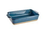 Homeware Profession. Auflaufform , Blau, Braun , Keramik , 2.1 l , rechteckig , 19.5x7x29 cm , Lfgb , backofengeeignet , Kochgeschirr, Auflaufformen
