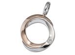 Kettenanhänger JOBO "Anhänger rund 17,6 mm", rosa (roségold 585), Schmuckanhänger, Damen, SI = kleine Einschlüsse, Diamanten Roségold 585 Weißgold 585, Diamanten, Roségold 585, Weißgold 585, Kettenanhänger, 14 Karat 585 Gold bicolor mit Diamant