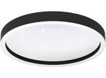 EGLO Deckenleuchte "Montemorelos-Z Deckenlampe, ZigBee 3.0, Kristall-Effekt, Flurlampe", schwarz-weiß (schwarz), 1, Ø 42cm H: 5cm, 1 Stk., Leuchten, Wand-/Deckenleuchte - H5 x Ø42 cm - schwarz - 17,8W inkl., Deckenleuchte