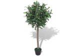 vidaXL Künstlicher Lorbeerbaum mit Topf 120 cm Grün