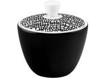 Zuckerdose SELTMANN WEIDEN "Life Fashion", schwarz (glamorous schwarz, weiß), B:9,8cm H:10,2cm, Lebensmittelaufbewahrungsbehälter, Zuckerdose, Fassungsvermögen 0,26 Liter
