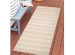 Outdoorteppich CARPET CITY "PALM3471", beige (creme), B:80cm H:5mm L:150cm, Polypropylen, Teppiche, Outdoorteppich, Wetterfest & UV-beständig, für Balkon, Terrasse, Küche, flach gewebt