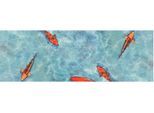 Vinyl-Läufer "Küchenläufer KOI, Made in Belgium", blau, B:60cm H:2,5mm L:200cm, Polyvinylchlorid (PVC), PRIMAFLOR-IDEEN IN TEXTIL, Teppiche, Küchenläufer aus Vinyl, abwischbar, Motiv Koi Fisch, Küche
