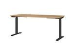Schreibtisch Boston, elektrisch höhenverstellbar, Rechteck, T-Fuss, Memory-USB-Panel, B 1800 x T 800 x H 720-1200 mm, Navarra-Eiche/schwarz
