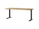 Schreibtisch Boston, mechanisch höhenverstellbar, Rechteck, C-Fuss, B 1800 x T 800 x H 680-910 mm, Navarra-Eiche/schwarz