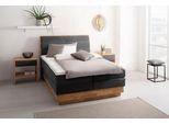 Boxspringbett OTTO HOME "Jenna", grau (ferro), B:164cm L:216cm, Komplettbetten, Boxspringbett, ohne LED-Beleuchtung, mit zertifizierten, recycelten Bezugsstoffen