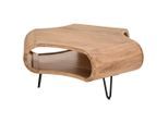 Carryhome Couchtisch, Schwarz, Akazie, Holz, Metall, Akazie, vollmassiv, Holz, sechseckig, Haarnadel, 95x39x95 cm, Stauraum, offenes Fach, einfacher Aufbau, Wohnzimmer, Wohnzimmertische, Couchtische, Couchtische mit Stauraum