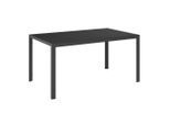 Ambia Garden Gartentisch, Schwarz, Metall, Kunststoff, rechteckig, Flachrohr, 150x74x90 cm, Gartenmöbel, Gartentische, Gartentische