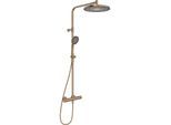Hansa AURELIA Duschsystem mit Thermostat 4719910381 Regendusche, Wandmontage, 3 Strahlarten, rund, Bronze gebürstet