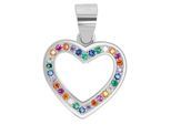 Kettenanhänger ADELIA´S "stilvoller Herz Anhänger aus 925 Sterling Silber", bunt, Schmuckanhänger, Damen, Silber 925 (Sterlingsilber), Kettenanhänger