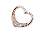 Herzanhänger JOBO "Anhänger Roségoldanhänger Herz 15 mm", roségold 585, Schmuckanhänger, Damen, SI = kleine Einschlüsse, Diamanten Roségold 585, Diamanten, Roségold 585, 14 Karat 585 Roségold mit 15 Diamanten