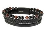 Edelstahlarmband ADELIA´S "Herren Armband aus Edelstahl mit Onyx" Gr. 23, braun schwarz, Armbänder, Herren, 23, Edelstahl, Edelstahlarmband