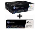 HP Original 131A Toner 4er Set schwarz hohe Kapazität, cyan, magenta, gelb