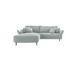 Livetastic Ecksofa, Blau, Metall, Uni, 4-Sitzer, Füllung: Schaumstoff, seitenverkehrt montierbar, L-Form, 264-302x178 cm, Made in EU, Rücken echt, Armteil links, rechts, Wohnzimmer, Sofas & Couches, Wohnlandschaften, Ecksofas