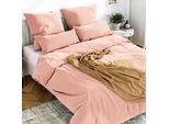 Bettwäsche WOLKENFELD "Mako-Satin Baumwollsatin Sommerbettwäsche", rosa, B/L: 135cm x 200cm, 1 Stk., 1 Stk., Mako-Satin, B/L: 80cm x 80cm, 2 Stk., Mako-Satin, Obermaterial: 100% Baumwolle, Bettwäsche, Bettwäsche, 135x200 cm, 155x220, 200x200 & Übergrössen I inkl. Kissenbezüge 80x80
