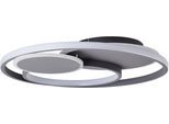 BRILLIANT LED Deckenleuchte "Runda", grau (dunkelgrau), 1, Ø 50cm H: 7cm, 1 Stk., Leuchten, Ø 50 cm, 5200 lm, 3000-6500 K, dimmbar, CCT, Fernbedienung, Metall, LED Deckenleuchte