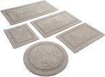 Badematte WECON HOME BASICS "Knut", greige, H:20mm, Baumwolle, Badematten, Badematte, waschbar, rutschfest, strapazierfähig, pflegeleicht, Bordüre, weich