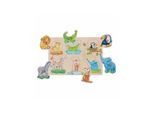 Goki Wooden Background Knob Puzzle Mother and Baby 6 pcs.