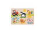 Goki Wooden Knob Puzzle on the Farm 6 pcs.